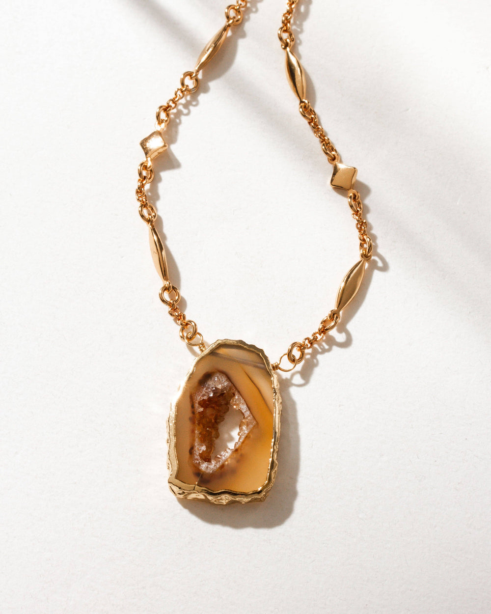 Star, Stone, & Soul Gemstone Necklace - Natural Agate Geode