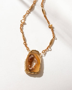 Star, Stone, & Soul Gemstone Necklace - Natural Agate Geode