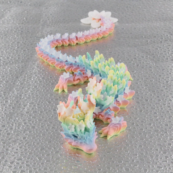 3D Printed Rainbow Blossom Dragon, 3D Printed Baby Dragon