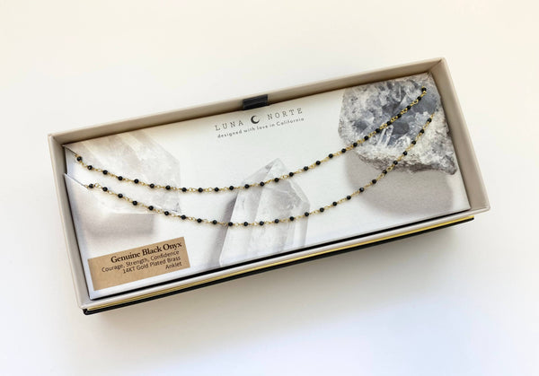 Draped In Gems Black Onyx Anklet