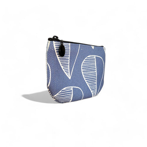 Navy Leaves Coin Pouch