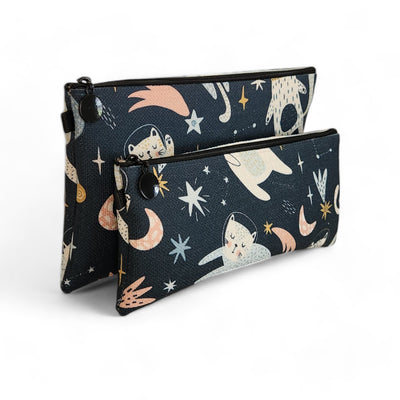 Space Kitty Navy Zipper Pouch