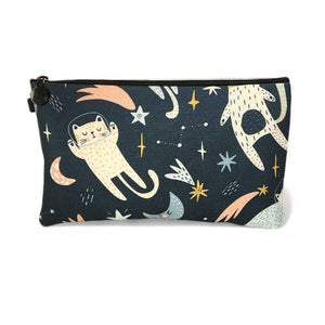 Space Kitty Navy Zipper Pouch