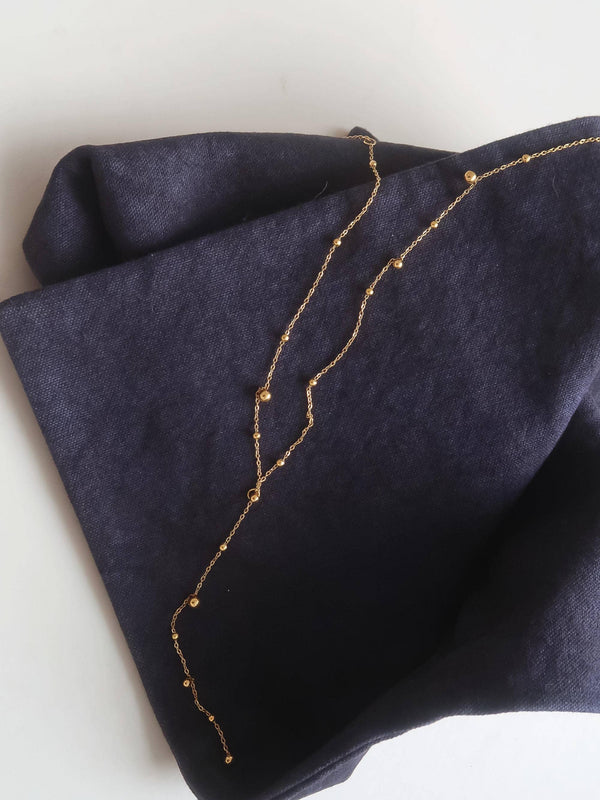 Flânerie by MAIQ - Brisse 18K Gold Non-Tarnish Dressy Beaded Y Lariat Necklace