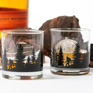 Black Lantern - Bigfoot in the Forest Whiskey Glasses