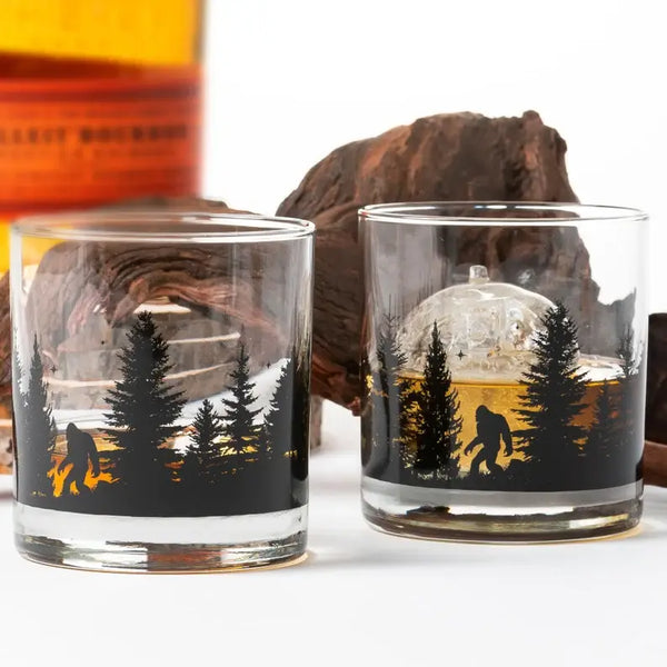 Black Lantern - Bigfoot in the Forest Whiskey Glasses