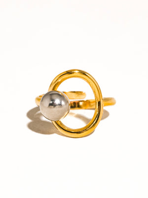 Sibylle Non-Tarnish Two Tone Round Ring