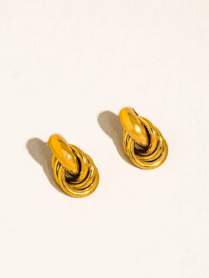 Rosavine Gold Non-Tarnish Knot Hoop Earrings