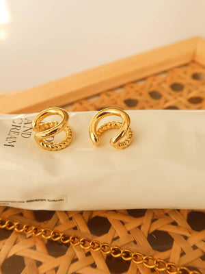 Lucas Gold Non-Tarnish Braided Ear Cuff