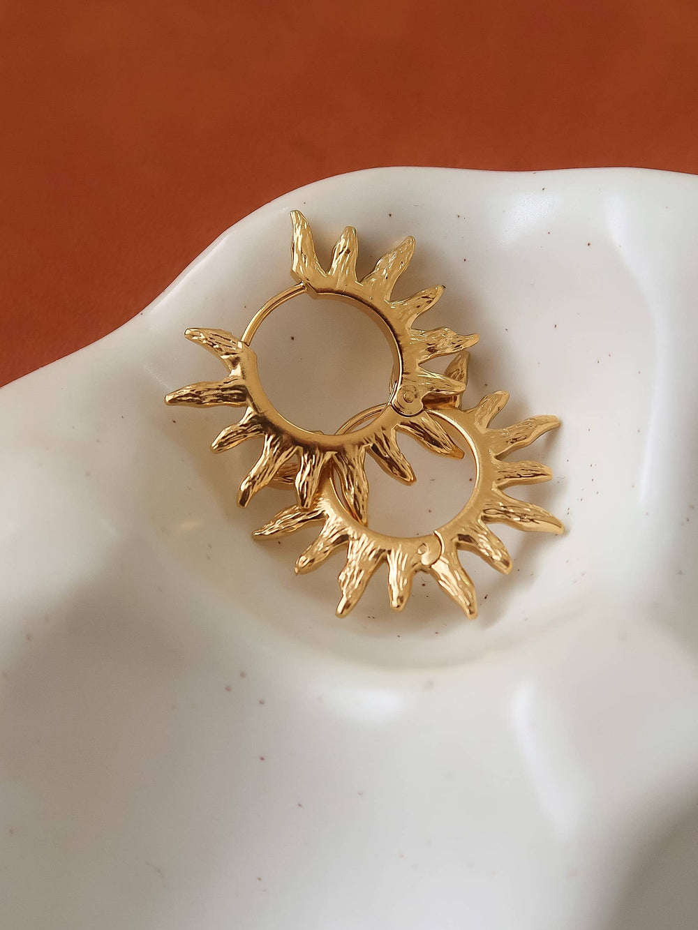 Sablière 18K Gold Non-Tarnish Sunburst Hoop Earrings