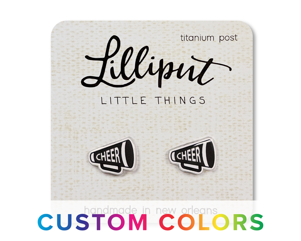 Lilliput Little Things - Cheer Megaphone Earrings - Custom Colors Available!