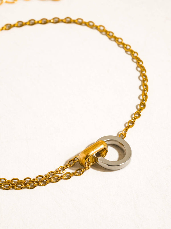 Flânerie by MAIQ - Lenora 18K Gold Non-Tarnish Two Tone Circle Bracelet