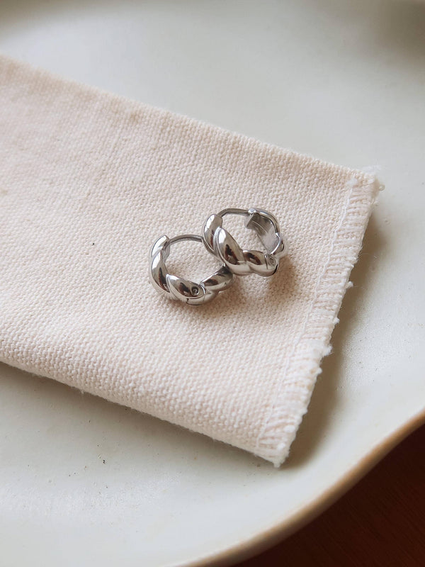 Brea 18K Gold Non-Tarnish Twisted Hoop Earrings