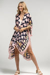 Pink & Gold Retro Floral Kimono