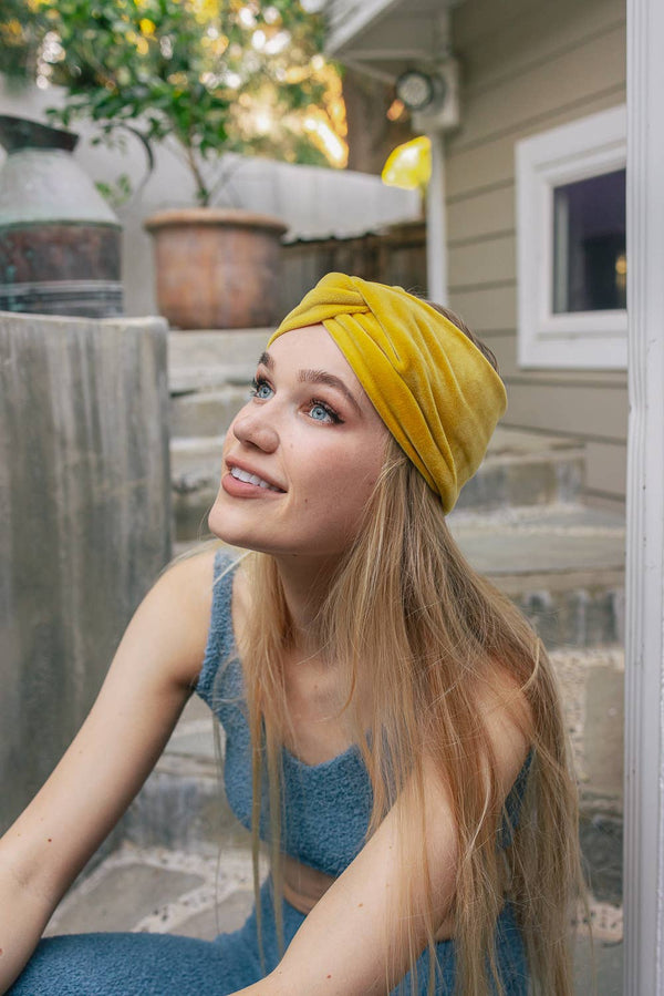 Black Soft Twisted Velvet Headband
