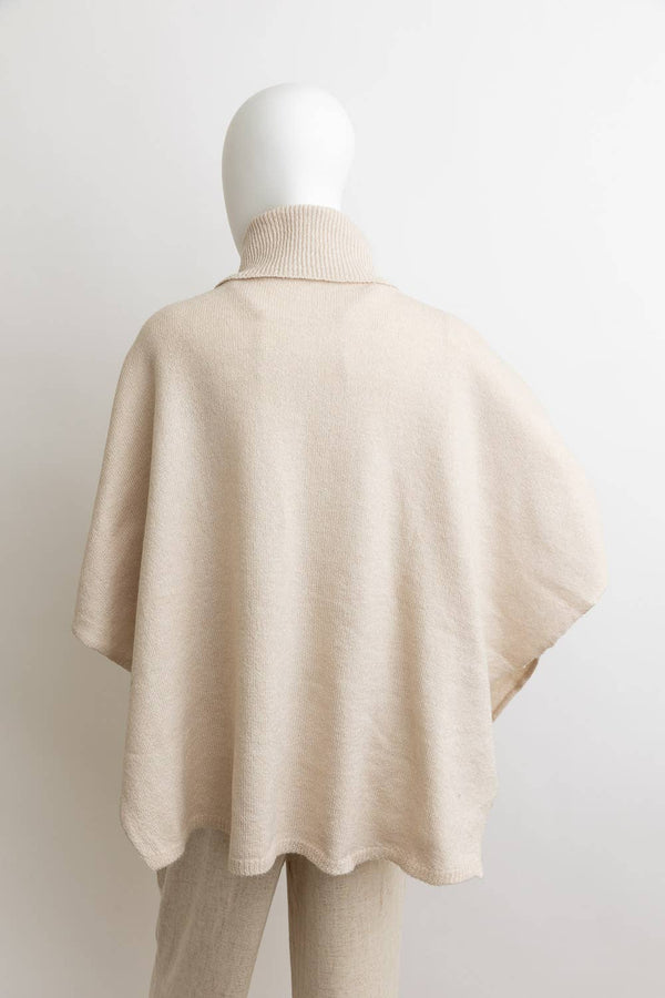 Grey Eco Friendly Turtleneck Poncho