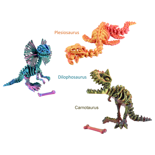 3D Printed Flexible Articulate Dinosaurs