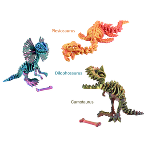 PowerTRC 3D Print - 3D Printed Dinosaurs: T-Rex, Triceratops, Spinosaurus & More: Black / Dilophosaurus