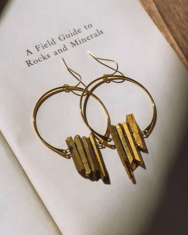 Gold Metallic Quartz Super Nova Earrings