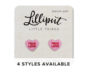 Lilliput Little Things - NEW Conversation Heart Earrings // Valentines Day
