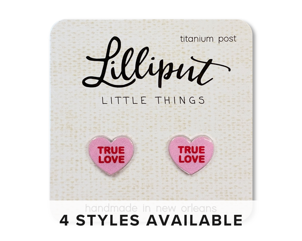 Lilliput Little Things - NEW Conversation Heart Earrings // Valentines Day