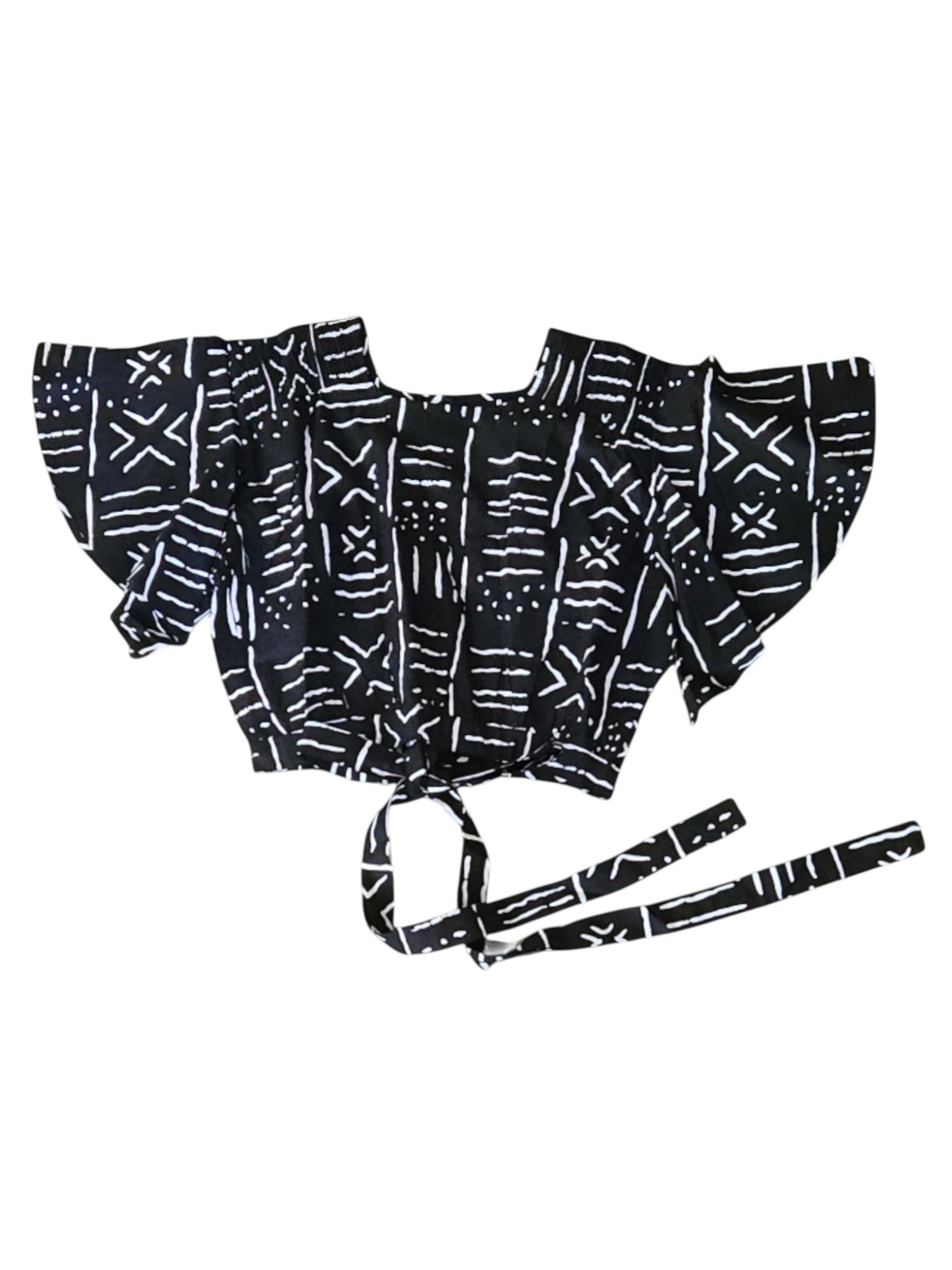 Feven Mudcloth Pattern Ankara Crop Top