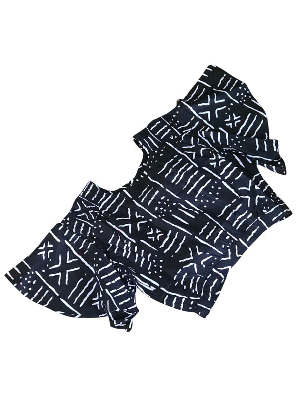 Feven Mudcloth Pattern Ankara Crop Top
