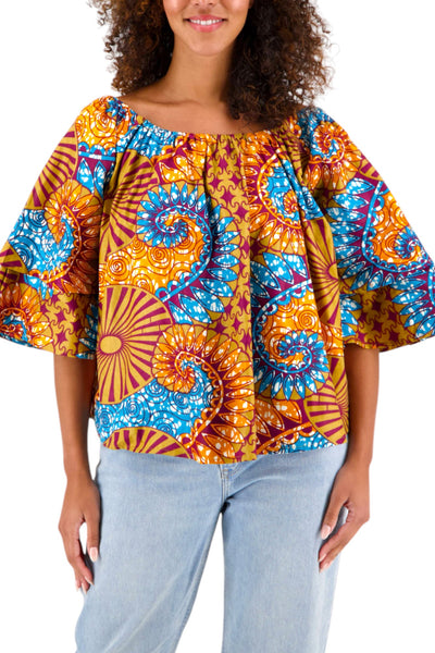 Fiona Off the Shoulder Ankara Top