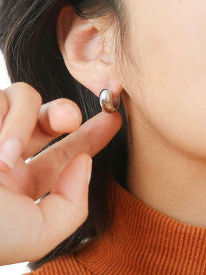 Blandine Silver Non-Tarnish Small Classic Hoop Earring
