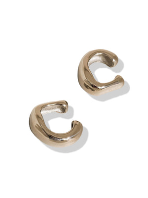 Bronte Silver Non-Tarnish Chunky C Ear Cuff