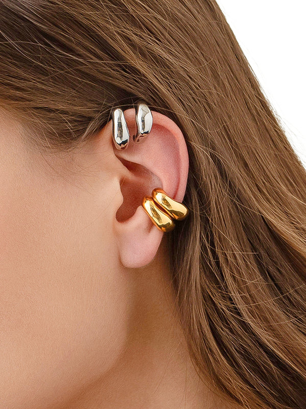 Bronte Silver Non-Tarnish Chunky C Ear Cuff