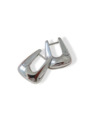 Cadance Silver Non-Tarnish Geometric Hoop Earrings