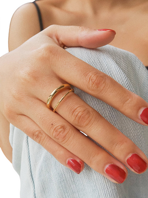 Harvey Non-Tarnish Double Band Ring - Size 7