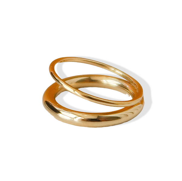 Harvey Non-Tarnish Double Band Ring - Size 7
