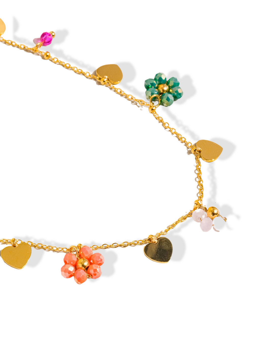 Melvin Non-Tarnish Flower & Hearts Necklace