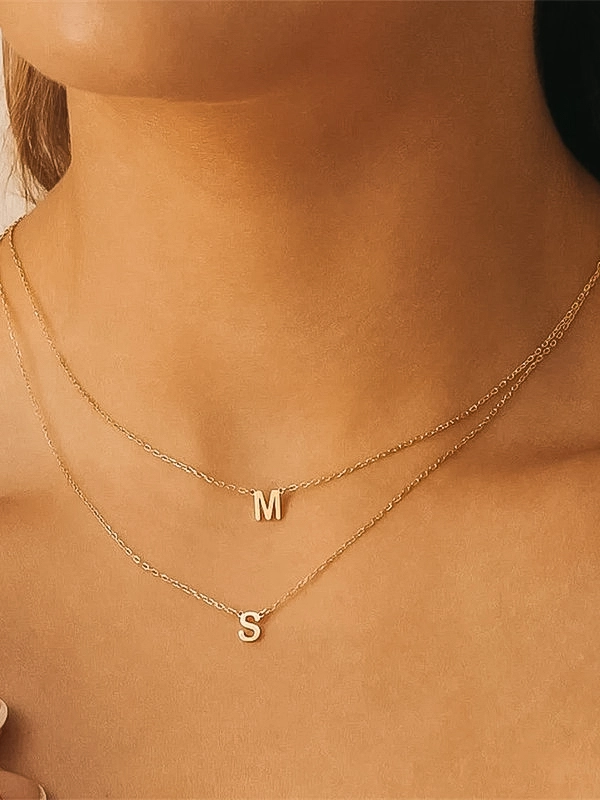 Non-Tarnish Initial Necklace - I