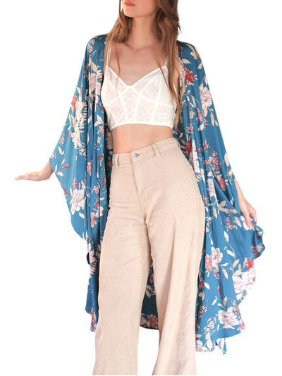 WHS Flowing Floral Kimono with Butterfly Sleeves
