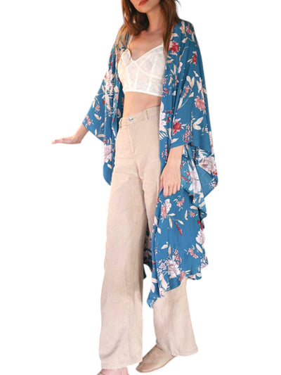 WHS Flowing Floral Kimono with Butterfly Sleeves