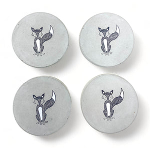 Fox Concrete Coasters