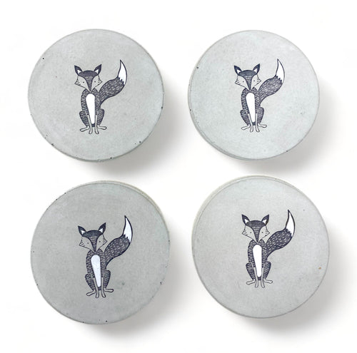 Fox Concrete Coasters