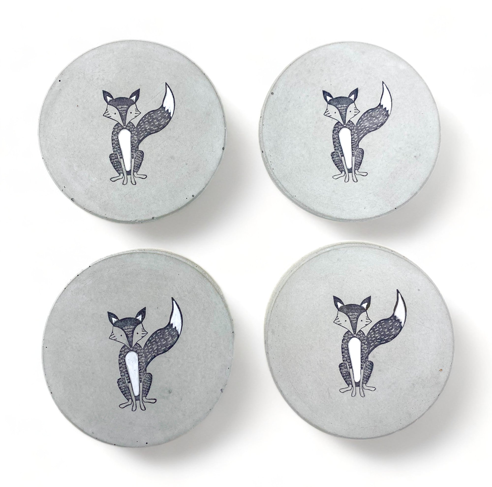 Fox Concrete Coasters