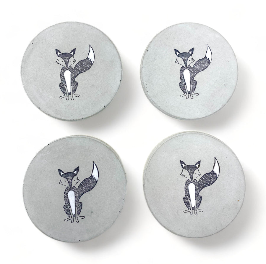 Fox Concrete Coasters