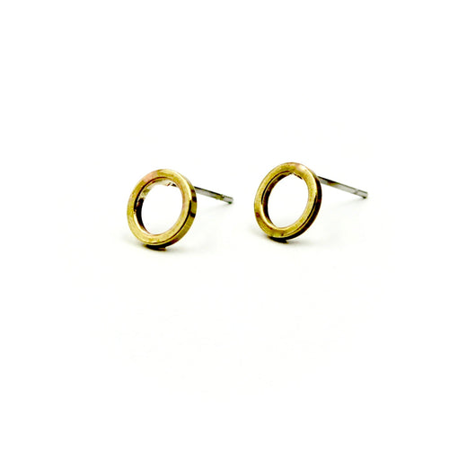 Open Circle Earrings - Brass - iid