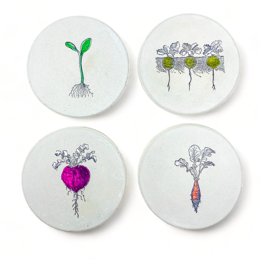 Garden Party Concrete Coasters