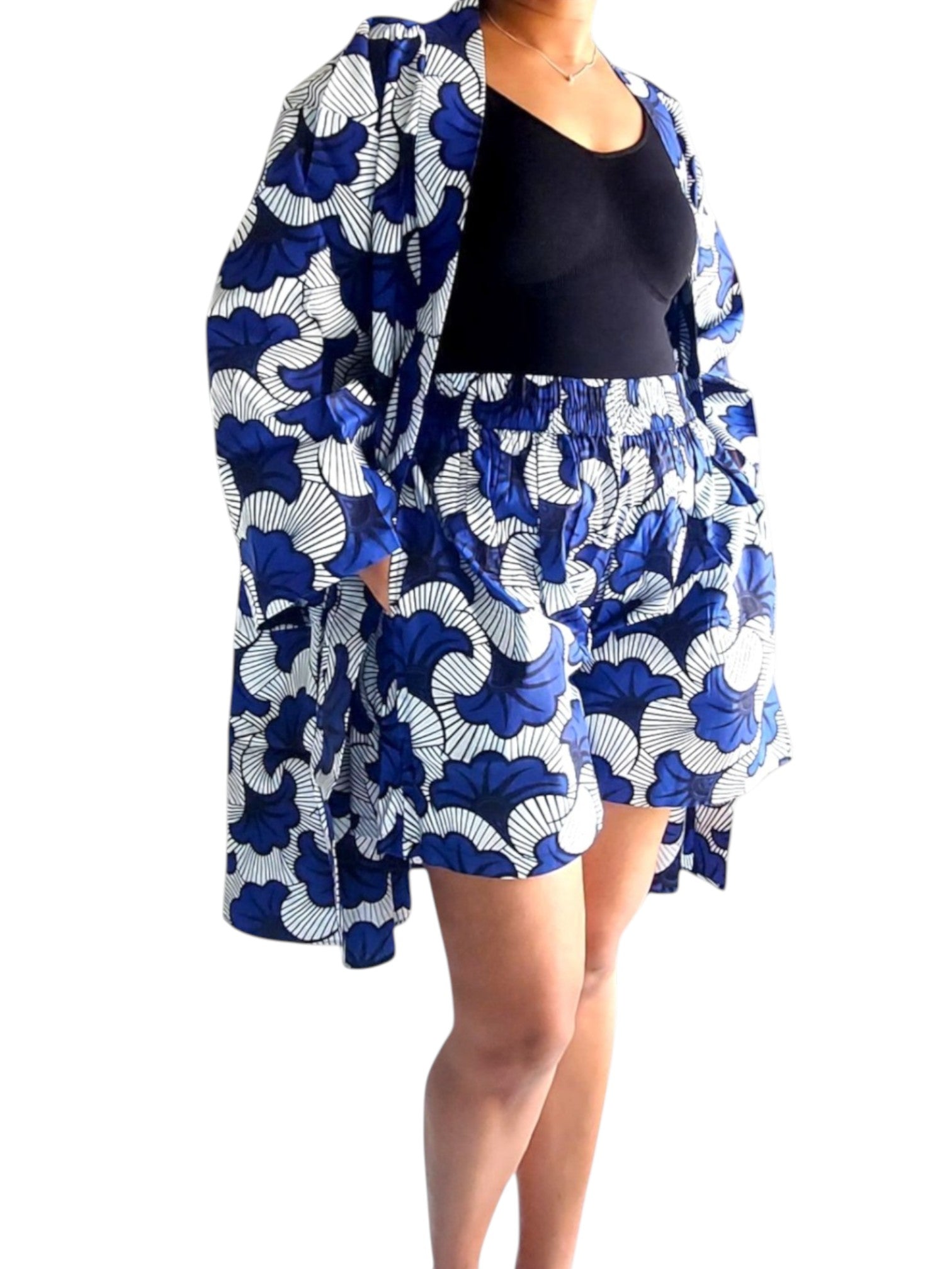 Ginko Leaf Ankara Kimono