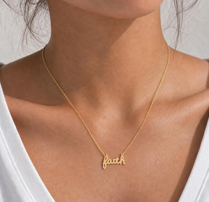 Keep the Faith Handwritten Pendant Necklace