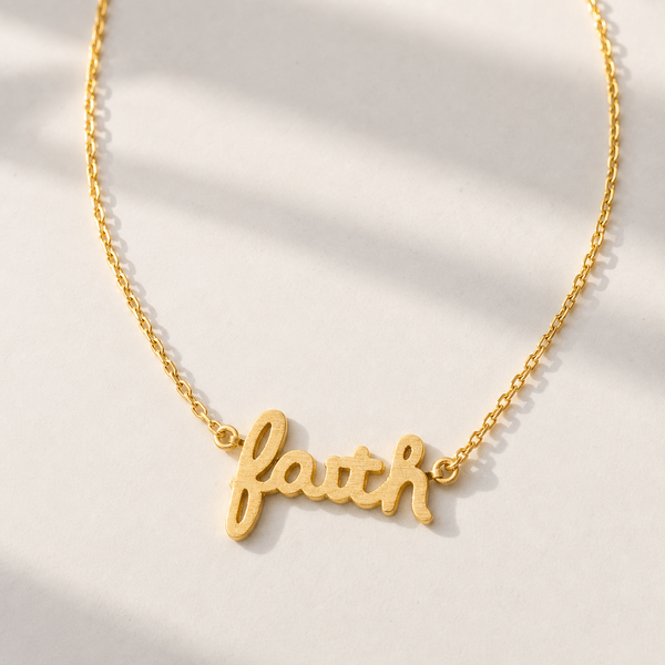 Keep the Faith Handwritten Pendant Necklace