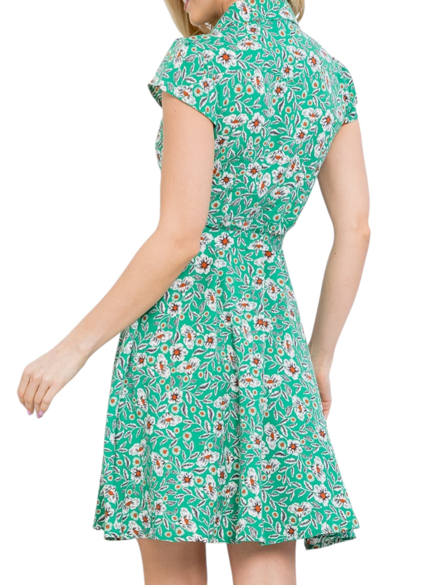 Green Floral Print Dress