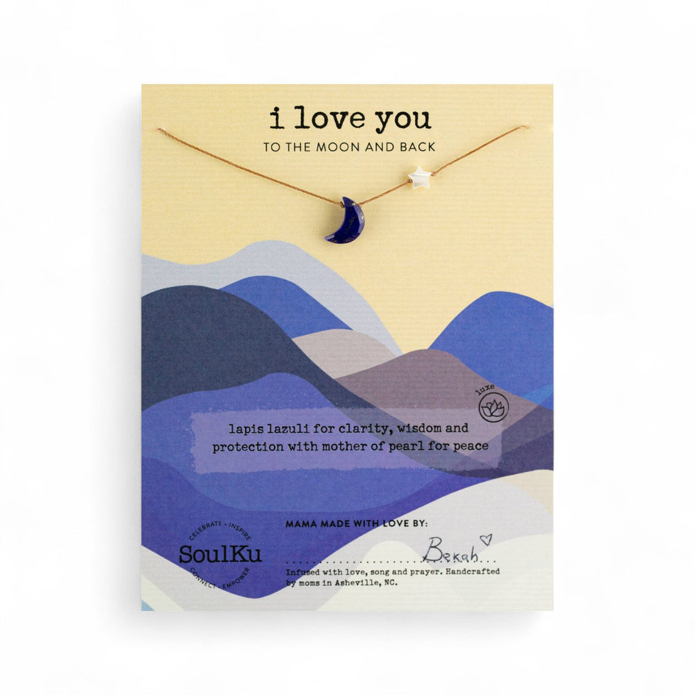 SoulKu - Lapis Lazuli I Love You To The Moon & Back Necklace