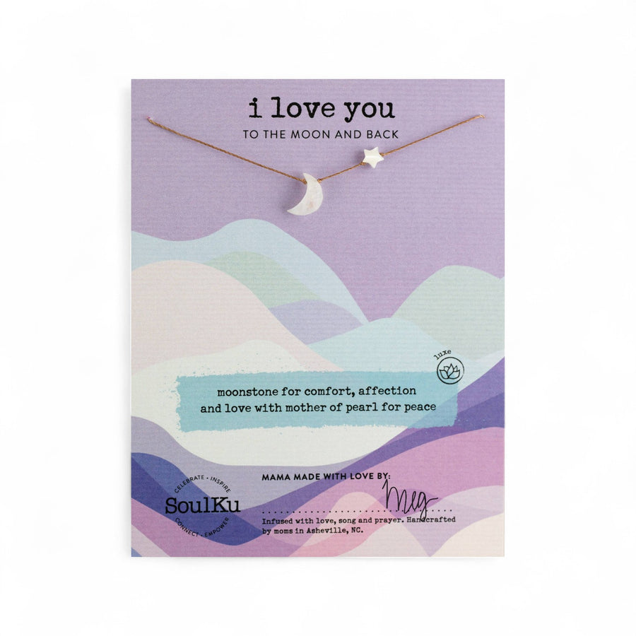 Moonstone I Love You To The Moon & Back Necklace